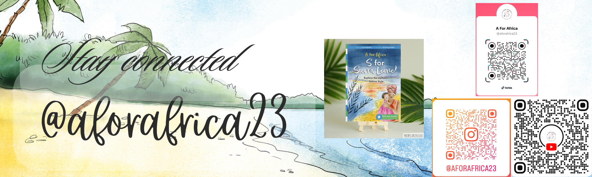 A For Africa social media banner featuring Sierra Leone children's book